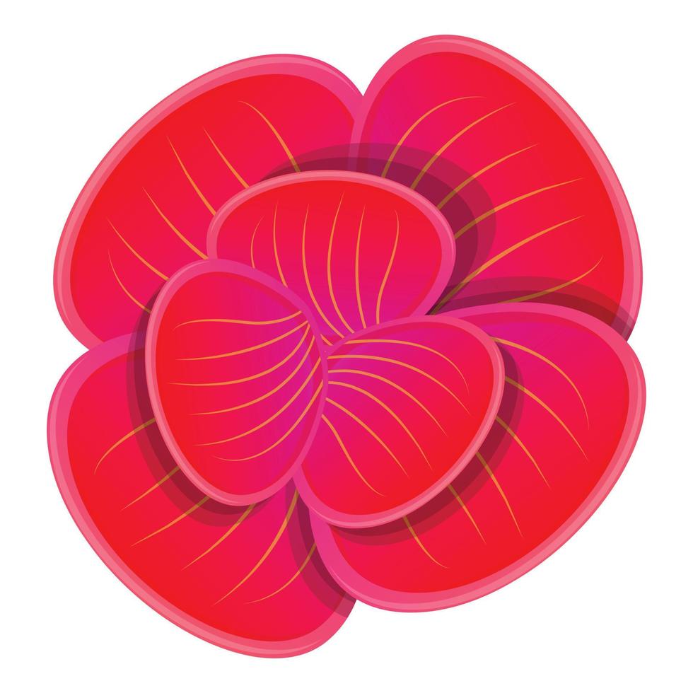 Red orchid icon, cartoon style vector