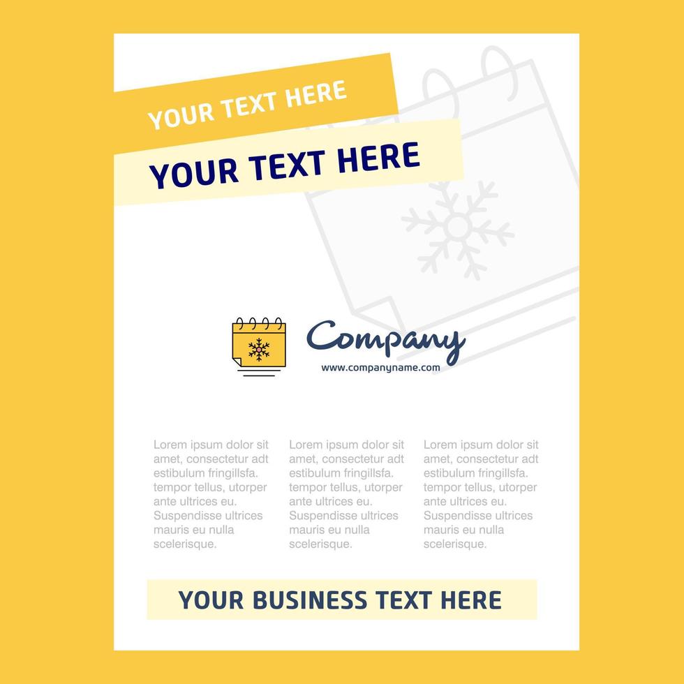 Christmas calendar Title Page Design for Company profile annual report presentations leaflet Brochure Vector Background
