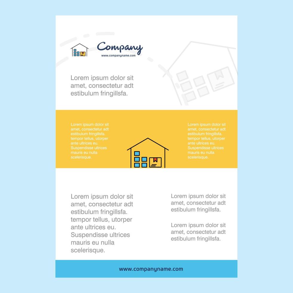 Template layout for Warehouse comany profile annual report presentations leaflet Brochure Vector Background