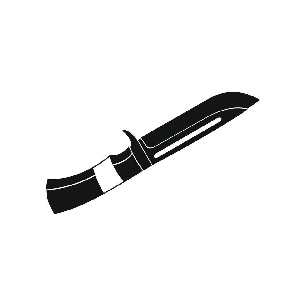 cuchillo de caza icono simple negro vector