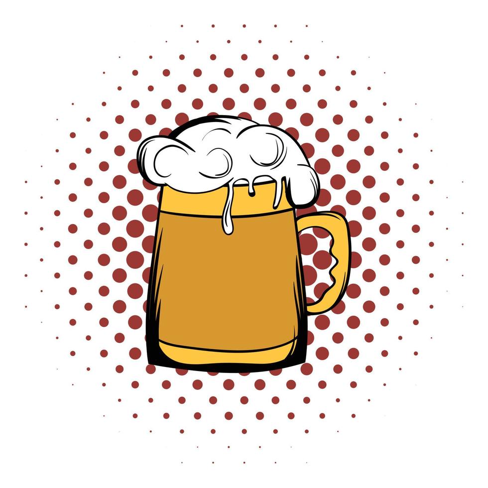 Beer mug comics icon vector
