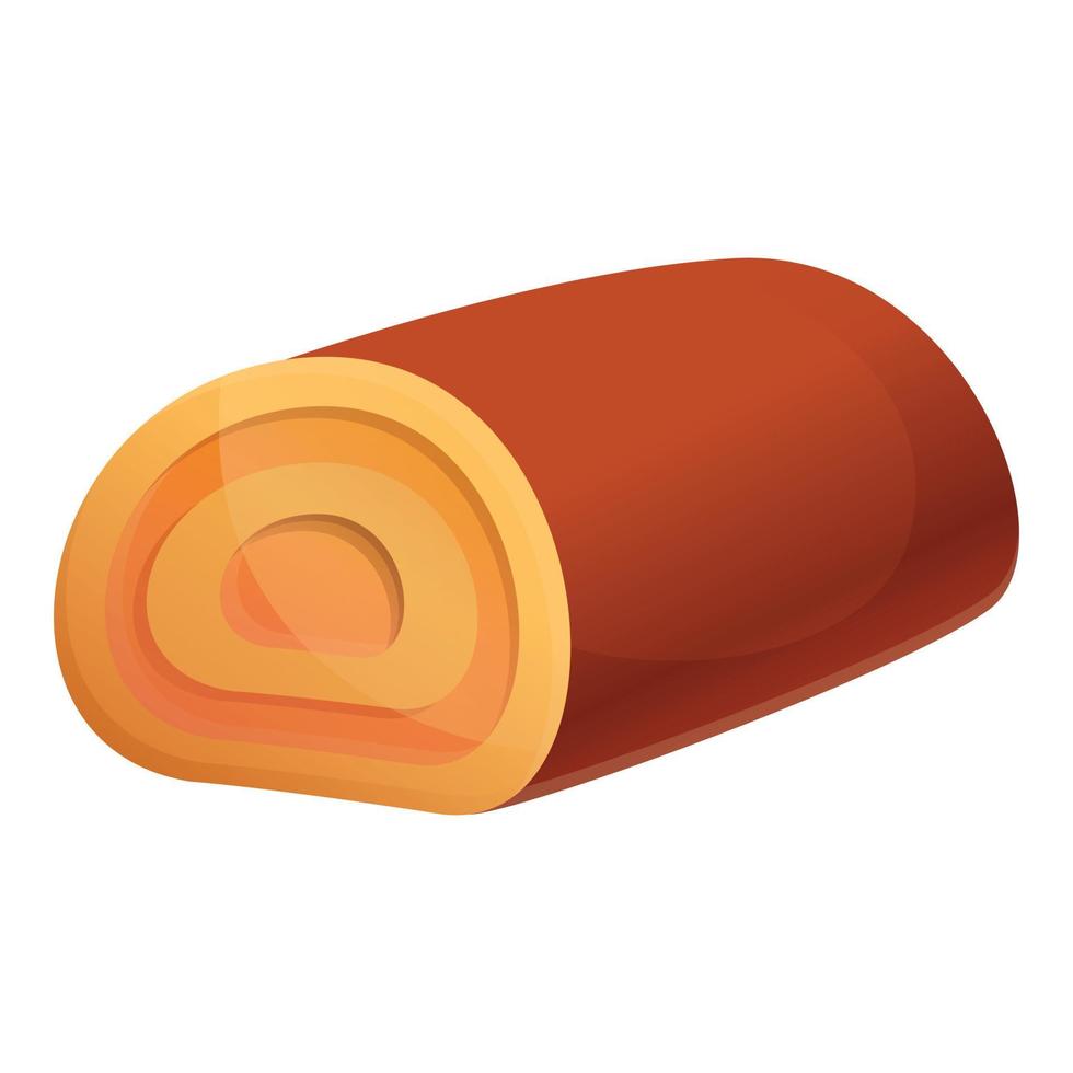 Candy roulette cake icon, cartoon style vector