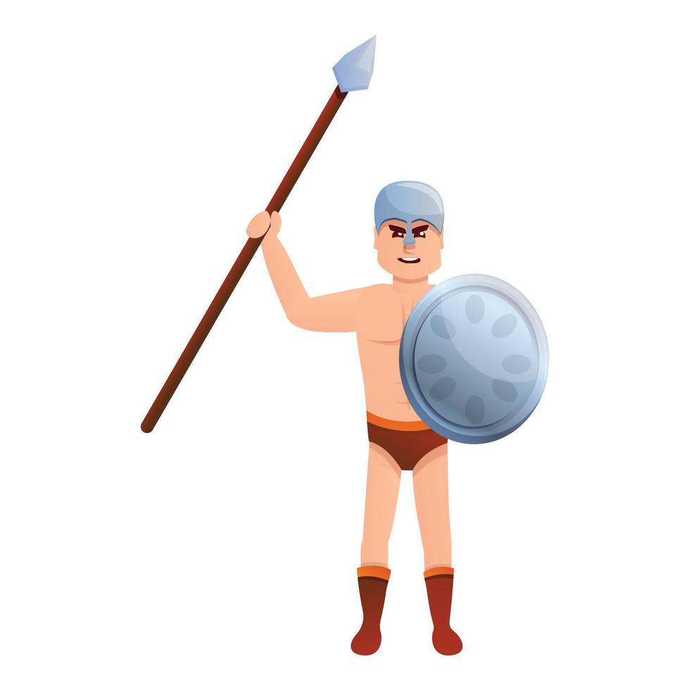 icono de lanza de gladiador, estilo de dibujos animados vector