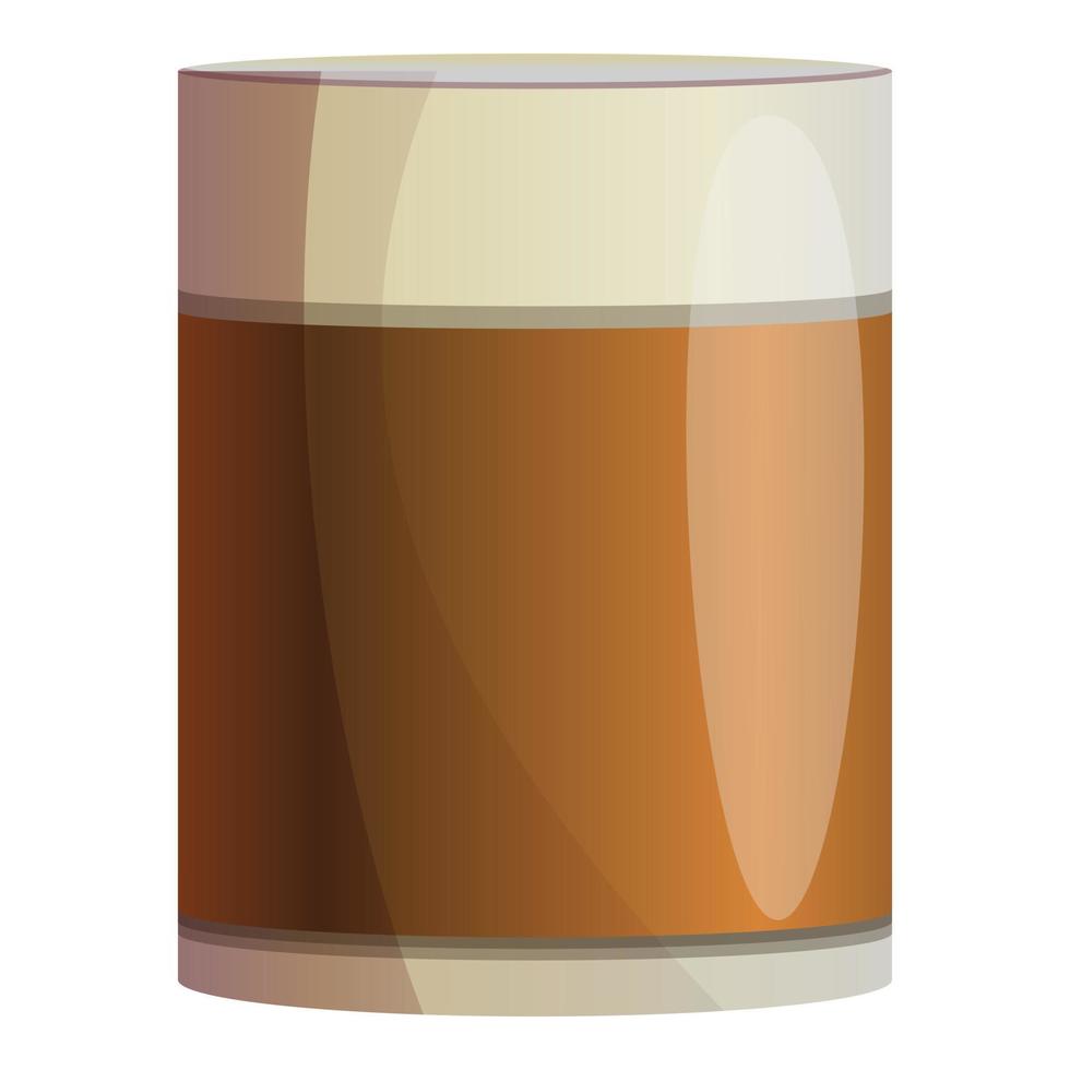 Jam container icon, cartoon style vector