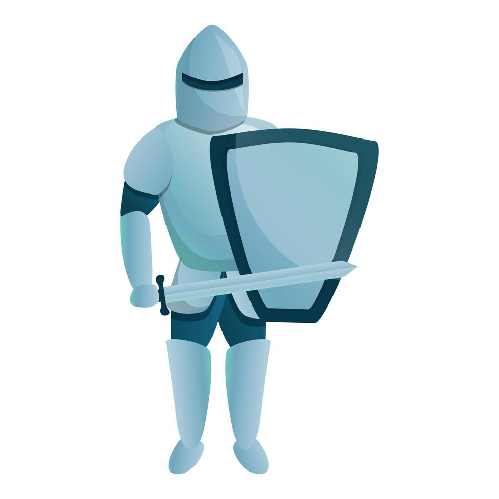 Paladin knight icon, cartoon style vector
