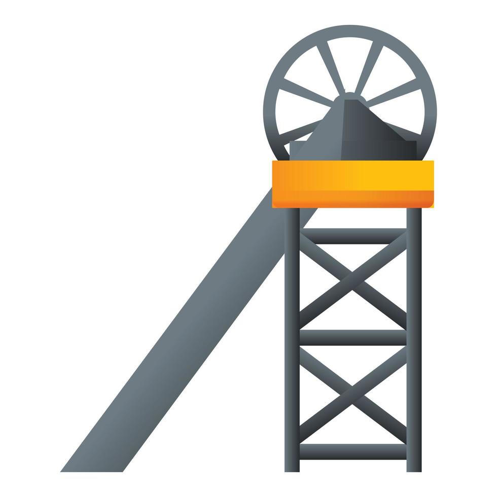 icono de línea de la industria del carbón, estilo de dibujos animados vector