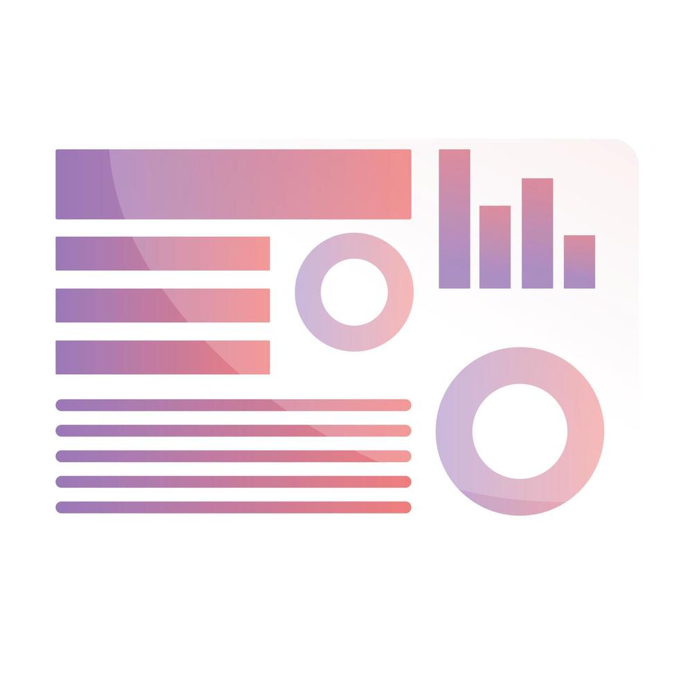 Graph table icon, cartoon style vector