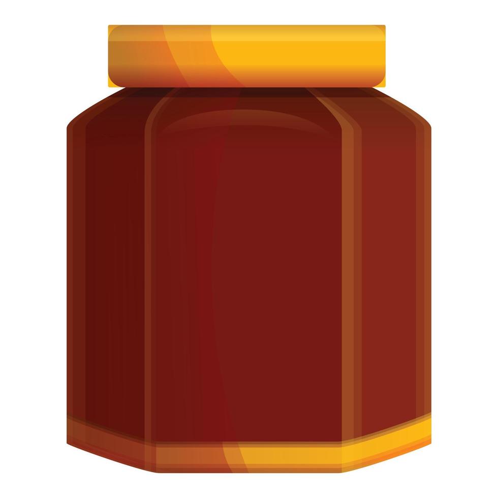 Fruit jam jar icon, cartoon style vector