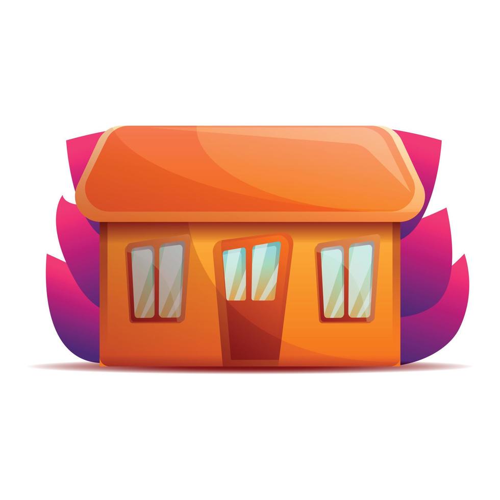 nuevo icono de casa hipotecaria, estilo de dibujos animados vector