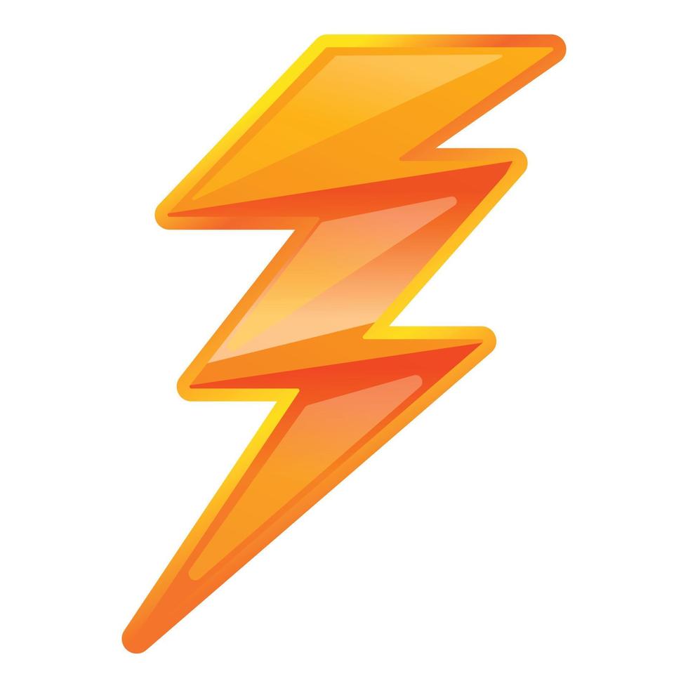 Fast lighting bolt icon, cartoon style vector