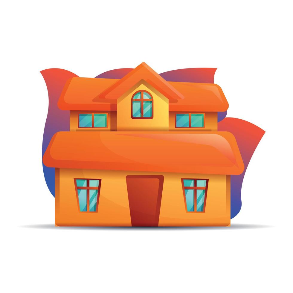 City house icon, cartoon style vector