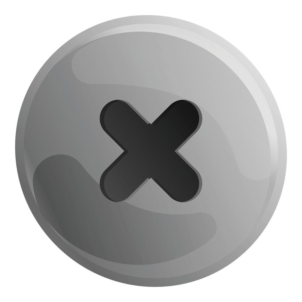 Phillips head screw icon, cartoon style vector