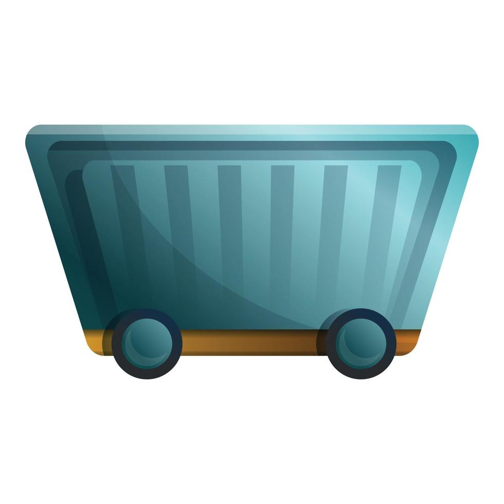Mineral wagon cart icon, cartoon style vector