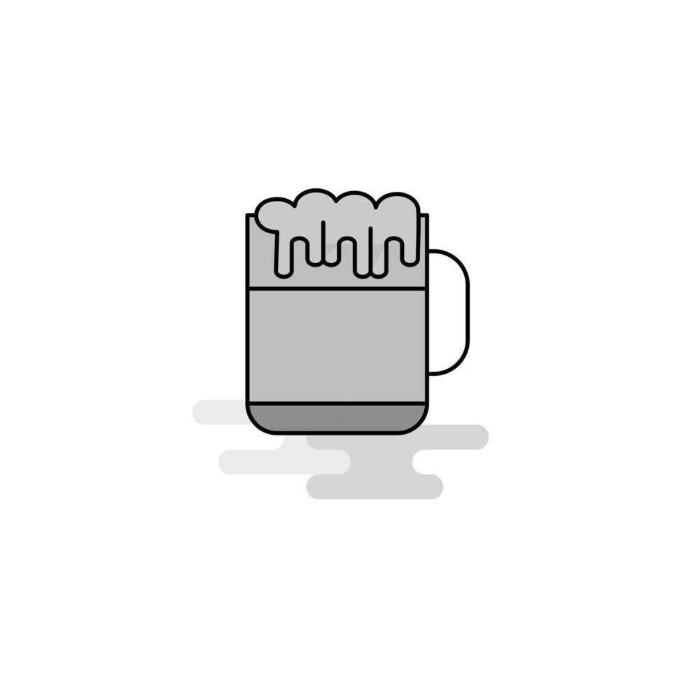 Beer Web Icon Flat Line Filled Gray Icon Vector