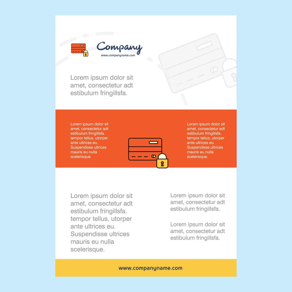 Template layout for Secure credit card comany profile annual report presentations leaflet Brochure Vector Background