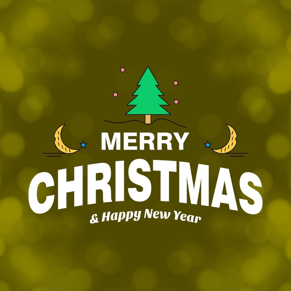 Christmas greetings card with typography and green background vector