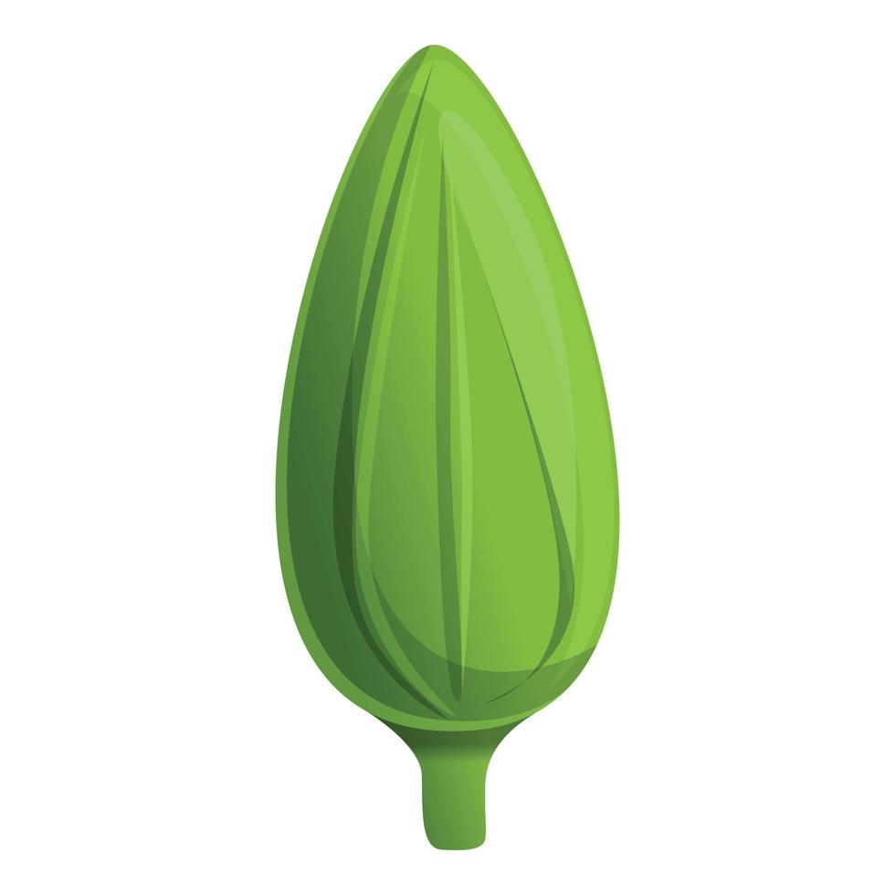 Green corn plant icon, cartoon style vector