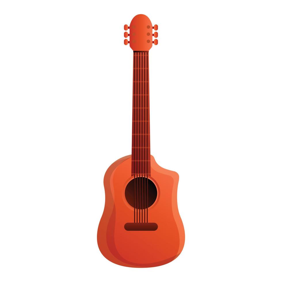 icono de guitarra infantil, estilo de dibujos animados vector