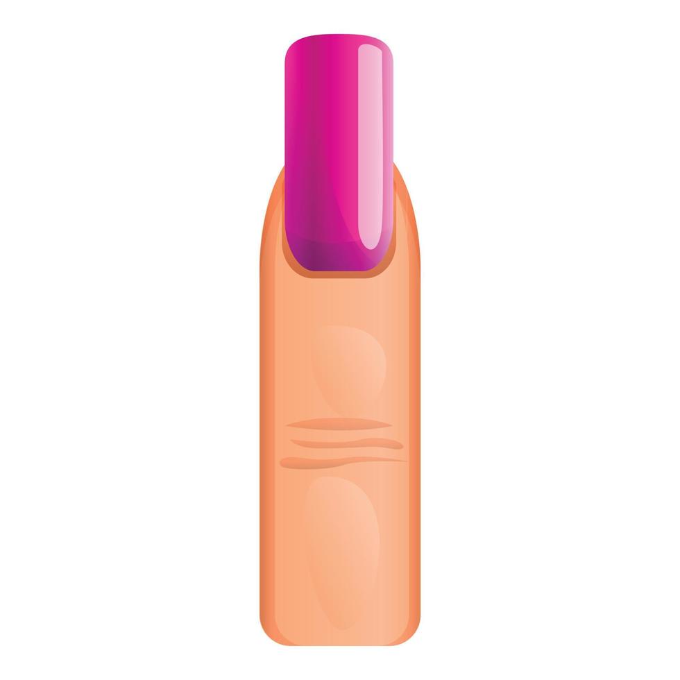 icono de uñas rosa brillante, estilo de dibujos animados vector