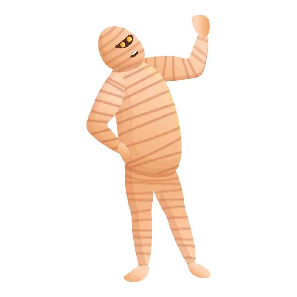 icono de personaje de momia, estilo de dibujos animados vector