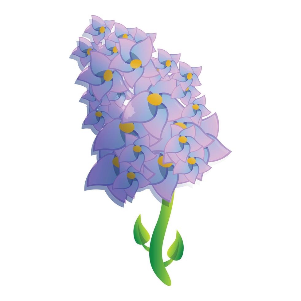Lilac branch icon, cartoon style vector