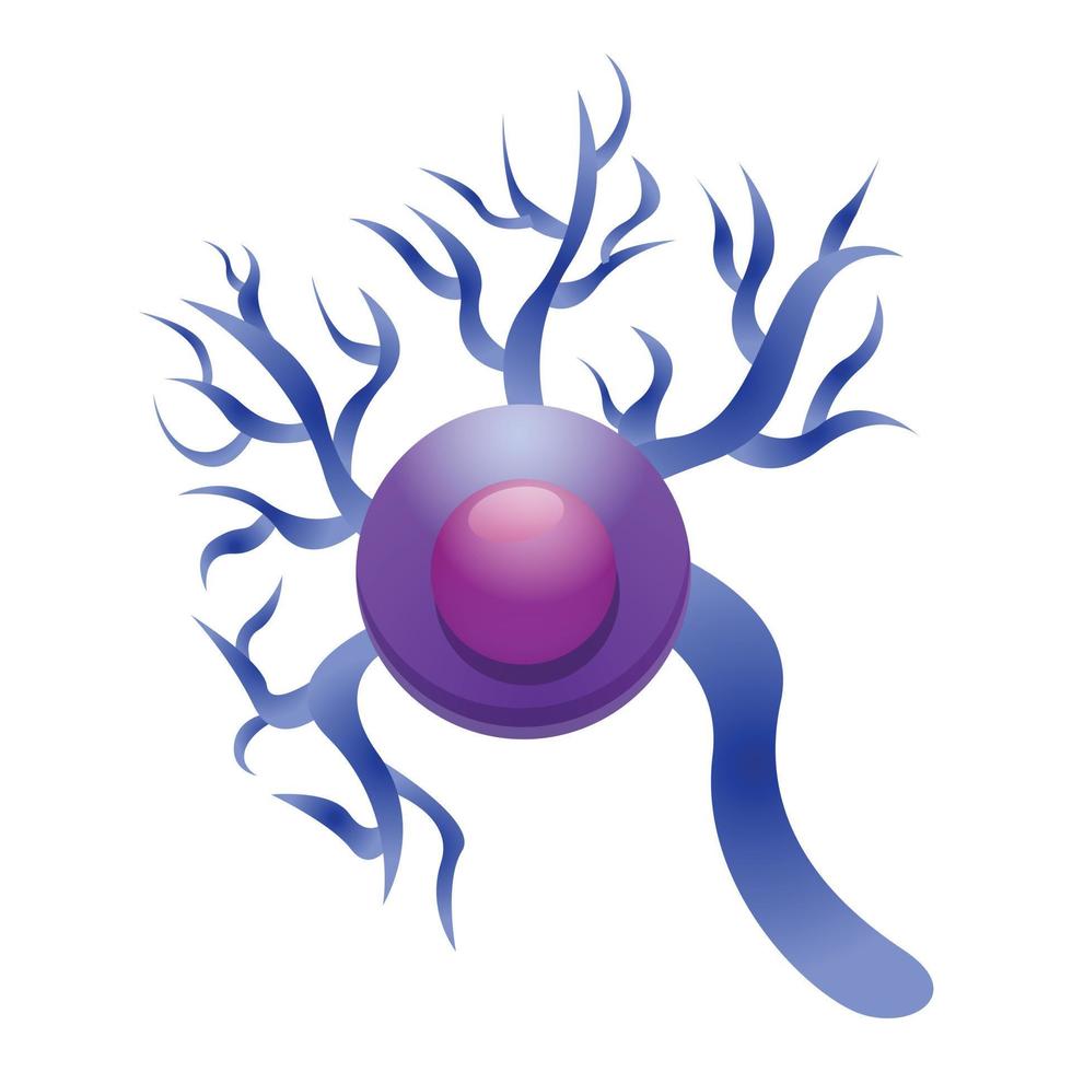 Brain neuron icon, cartoon style vector