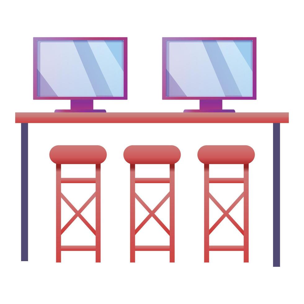 Modern it desktop icon, cartoon style vector