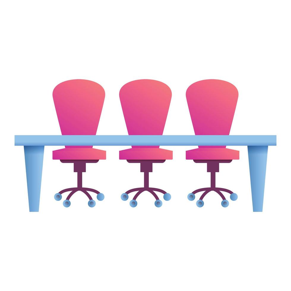 Office desk chairs icon, cartoon style vector