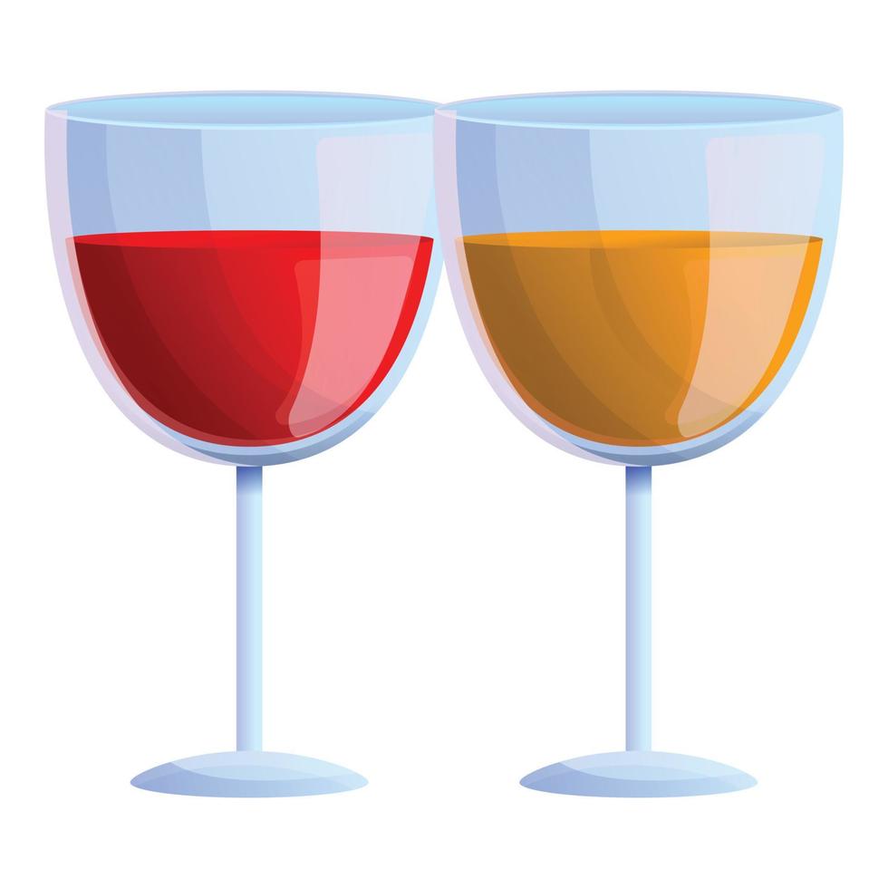 Glass french wine icon, cartoon style vector