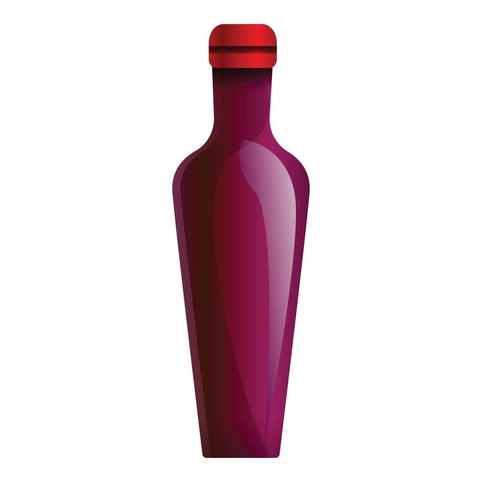 French red wine bottle icon, cartoon style vector