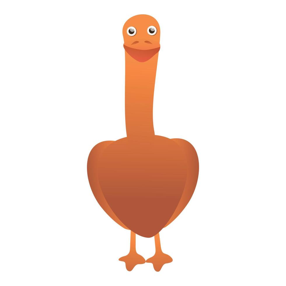 Goose smiling icon, cartoon style vector