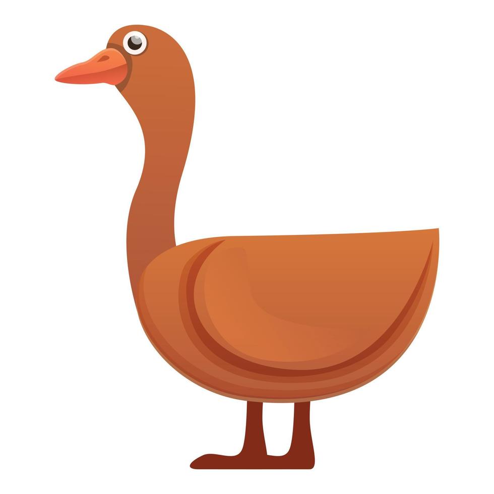 Farm goose icon, cartoon style vector