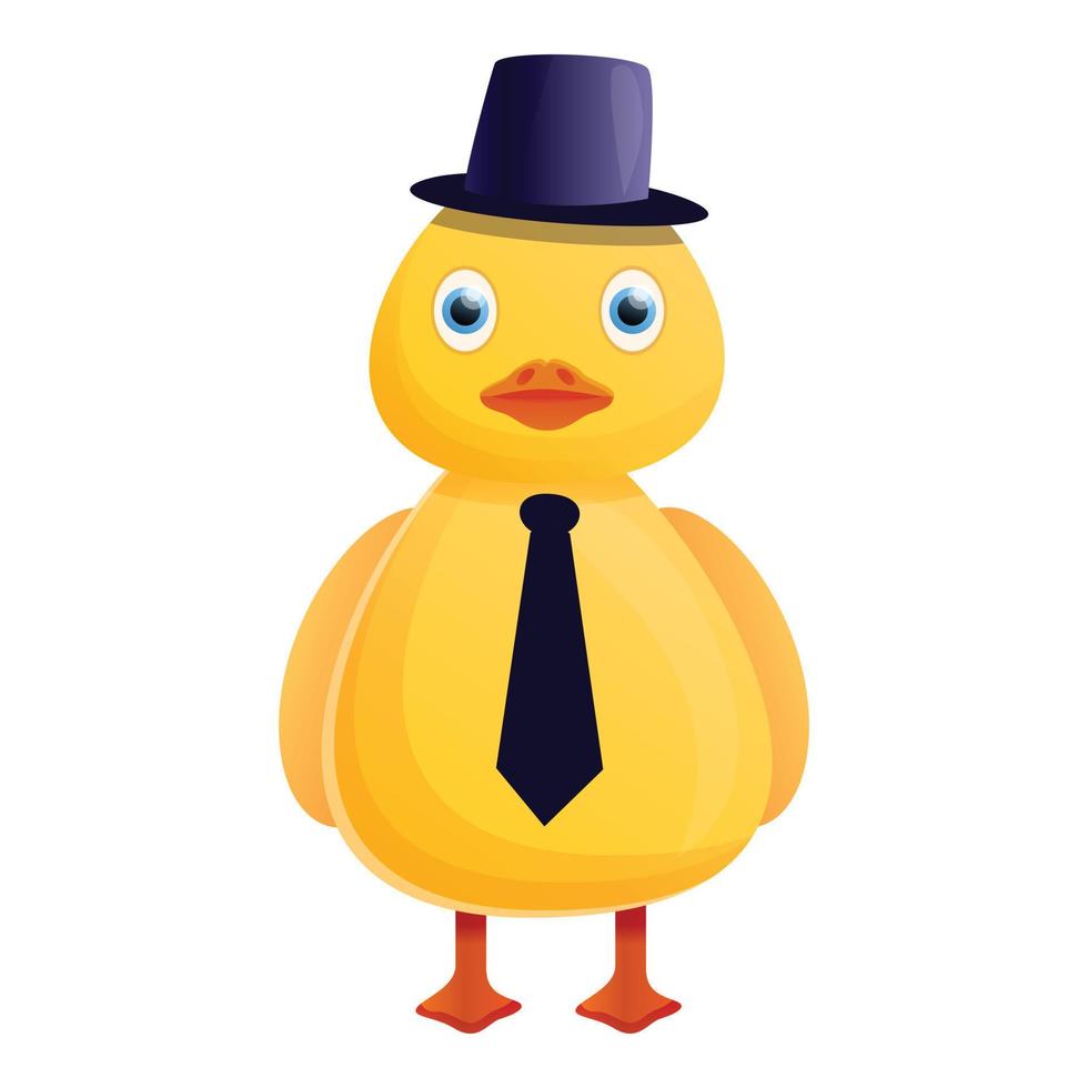 Duck elegant icon, cartoon style vector