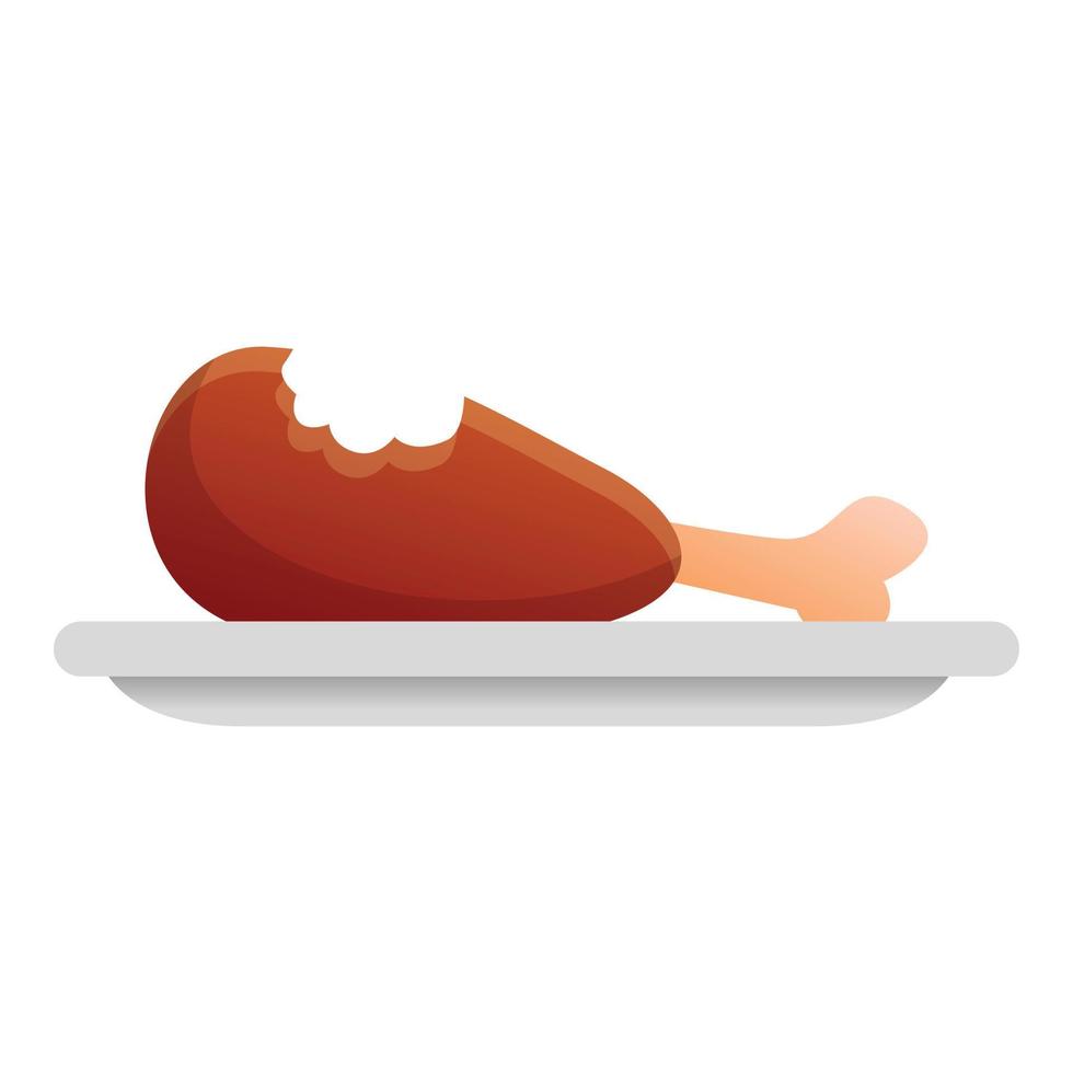 Bit chicken meat icon, cartoon style vector