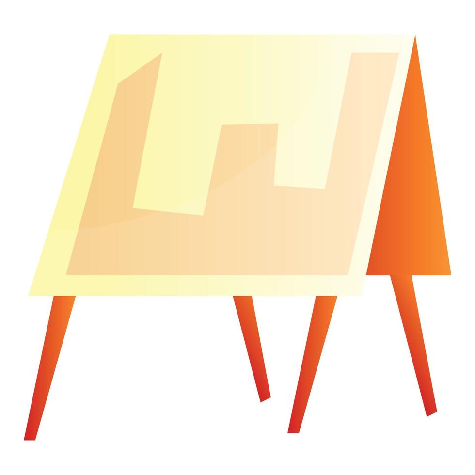 Wood easel icon, cartoon style vector