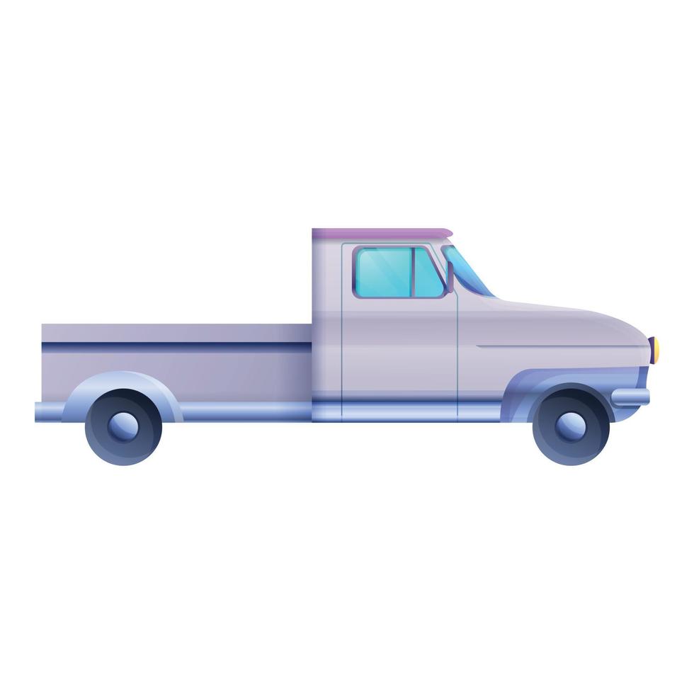 Side retro pickup icon, cartoon style vector