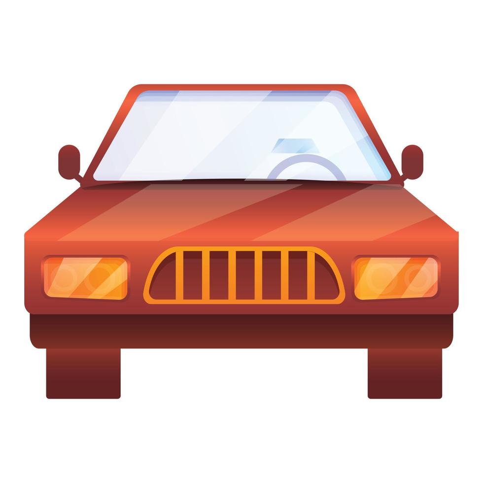 Front pickup icon, cartoon style vector