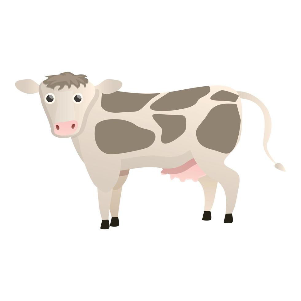 icono de vaca manchada, estilo de dibujos animados vector