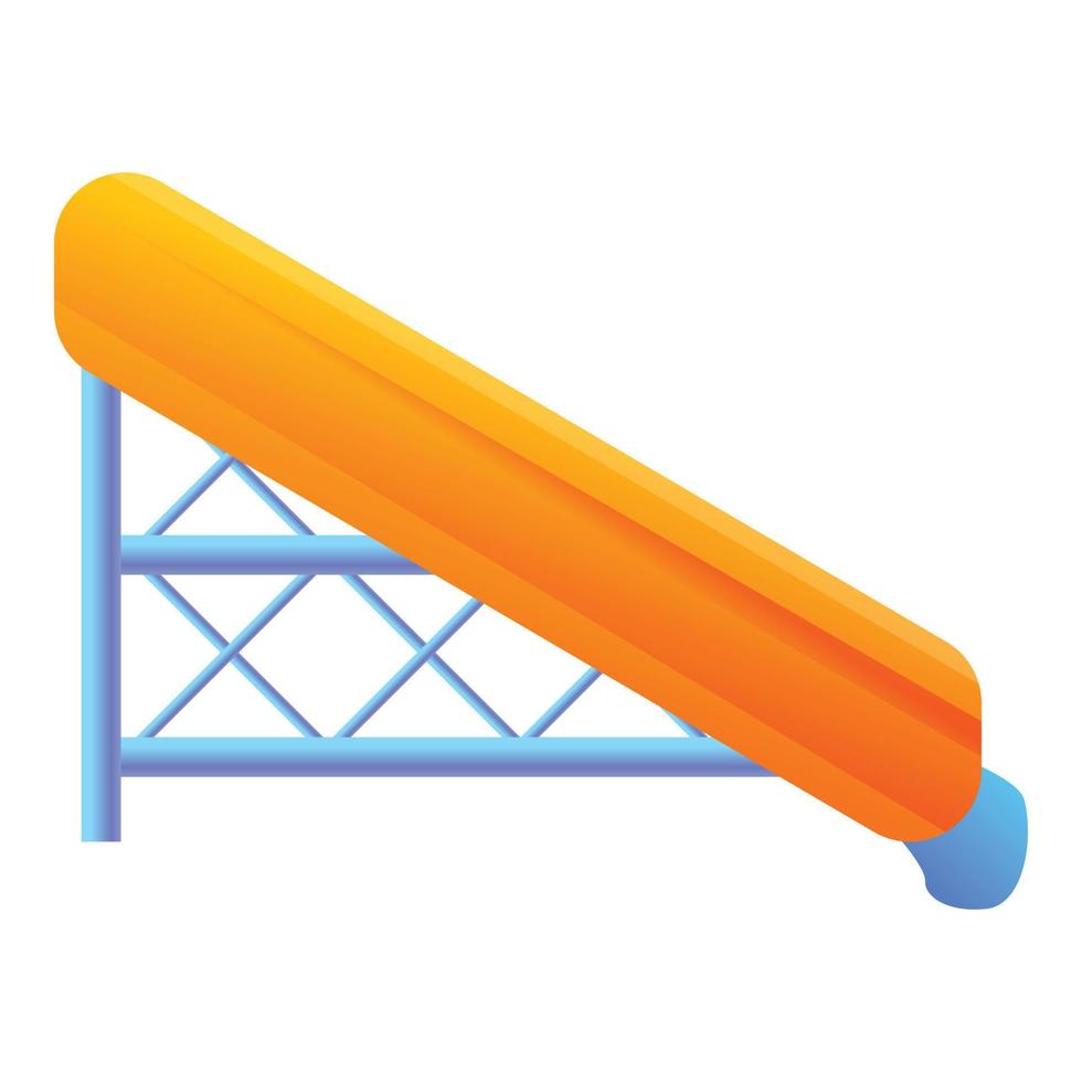 Plastic water slide icon, cartoon style vector