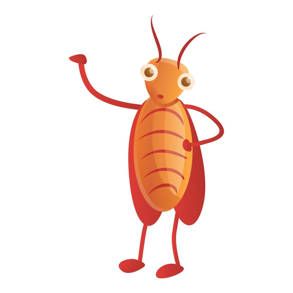 icono de personaje de cucaracha, estilo de dibujos animados vector