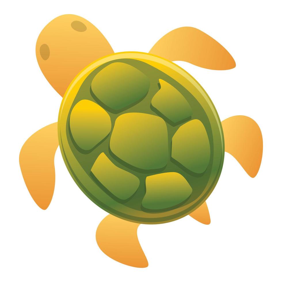 icono de tortuga infantil, estilo de dibujos animados vector