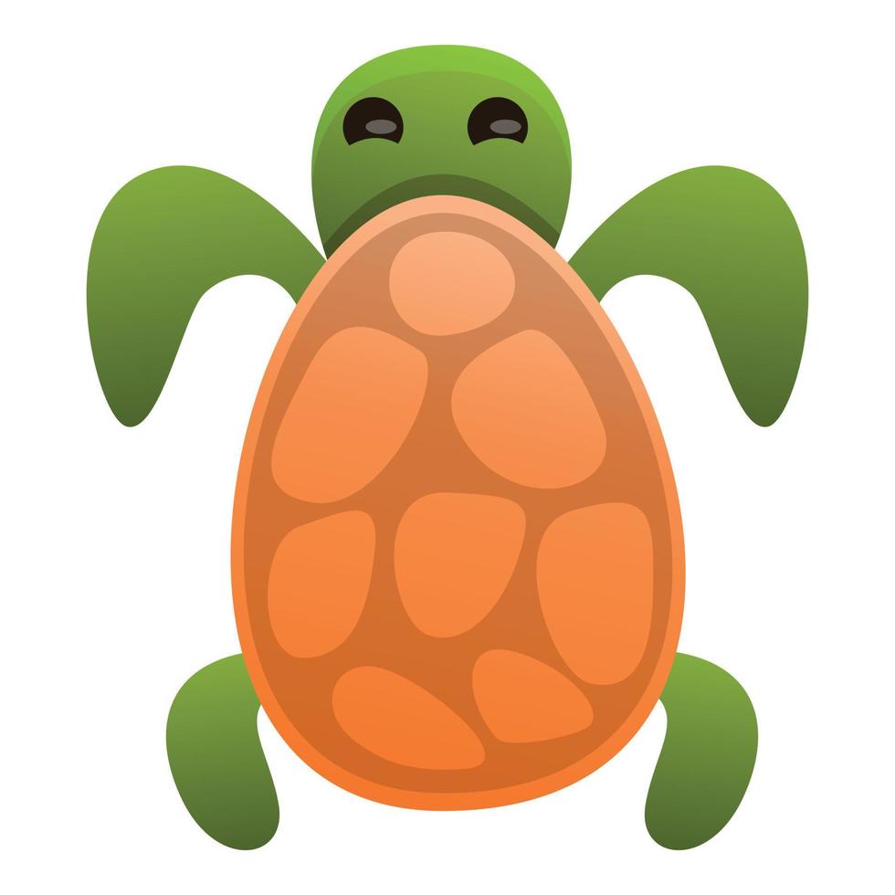Top view turtle icon, cartoon style vector