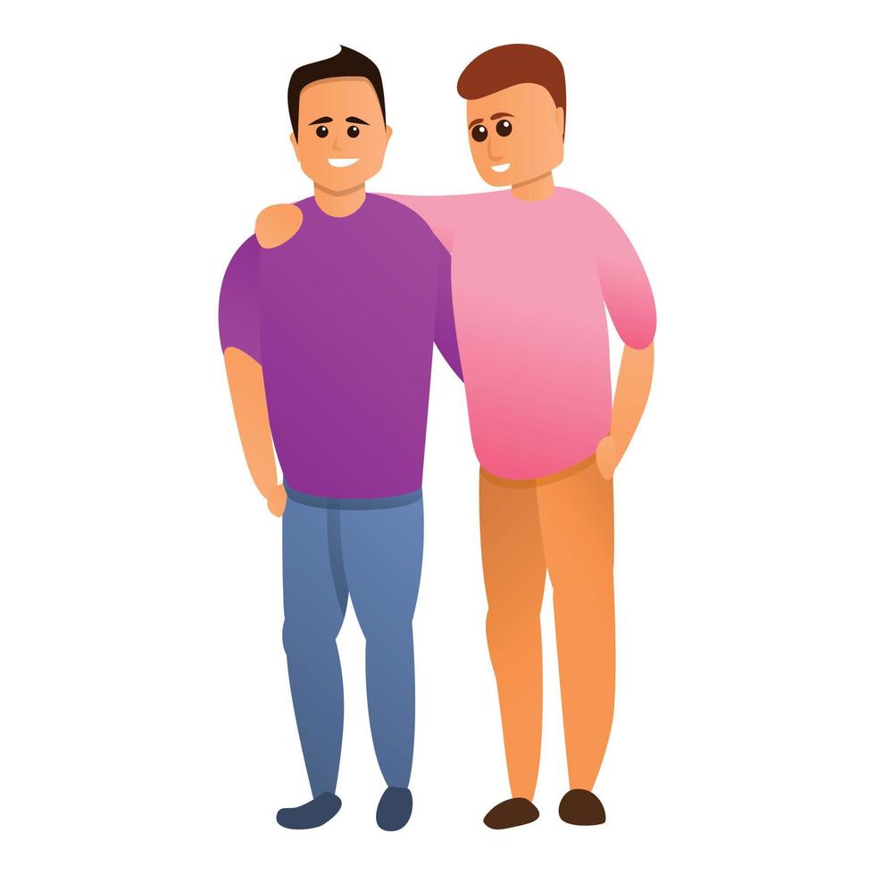 Transgender couple icon, cartoon style vector