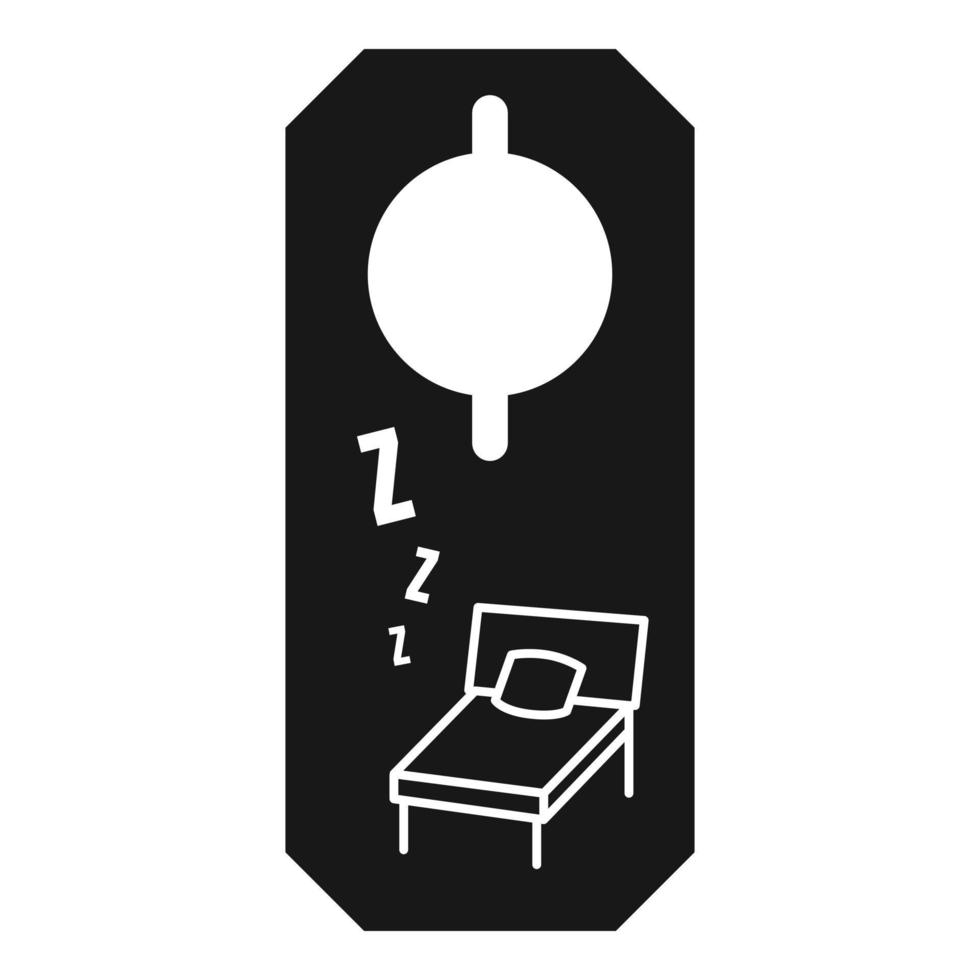 icono de etiqueta de puerta para dormir, estilo simple vector