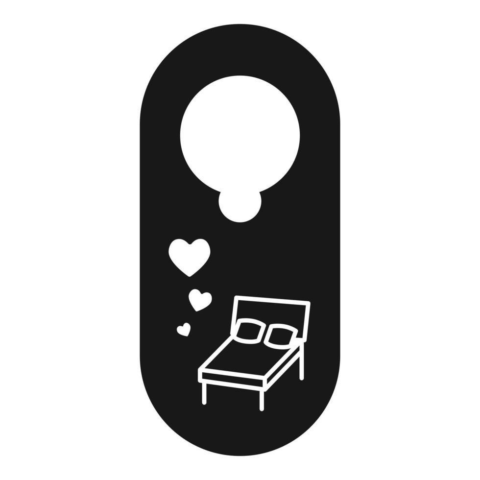 Just married door tag icon, simple style vector