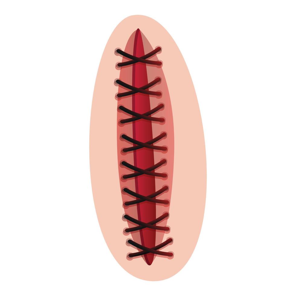 Thin suture icon, cartoon style vector