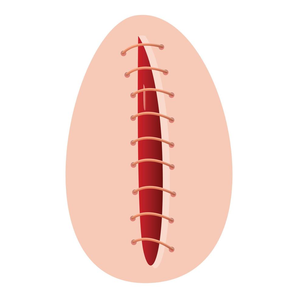 Doctor suture icon, cartoon style vector