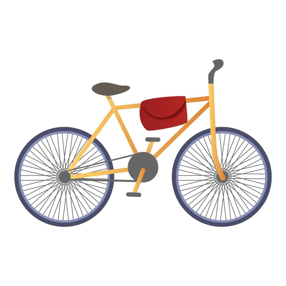 Postman bike icon, cartoon style vector