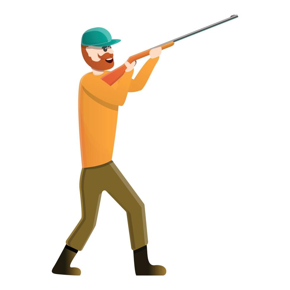 Hunter ready icon, cartoon style vector