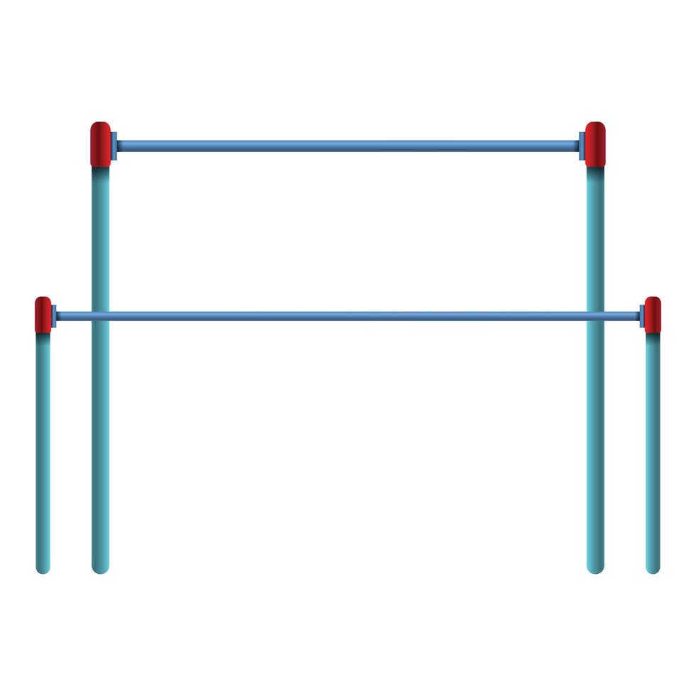 icono de conjunto de barras de gimnasia, estilo de dibujos animados vector